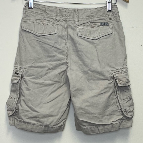 7 For All Mankind Washed Cotton Cargo Shorts Khaki Boys 12 - Picture 2 of 7